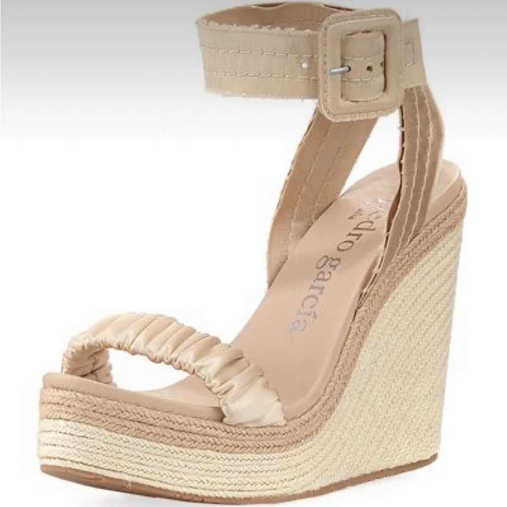 Pedro Garcia Teodora Ankle Strap Platform Wedges Size 39